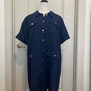 J. Crew Gamine Shirt Dress Navy